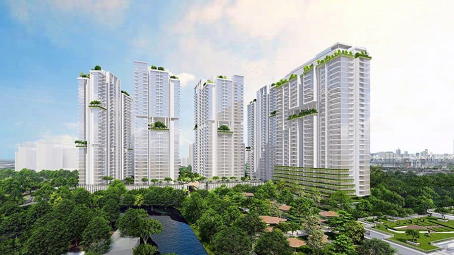 Phối cảnh dự án phức hợp của Capitaland tại TP.HCM, dự kiến có hơn 1.100 căn hộ và shophouse cao cấp.