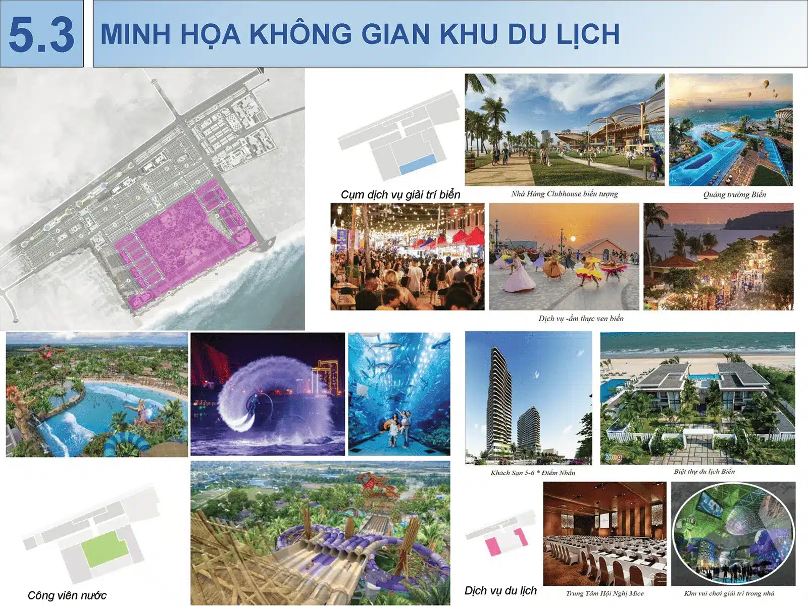 Hình ảnh minh họa về không gian và tiện ích khu du lịch dự án Sun Group Vũng Tàu.