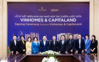 Lễ ký kết hợp tác chiến lược giữa Vinhomes và CapitaLand, khởi đầu cho dự án The Fullton CapitaLand tại Hưng Yên.