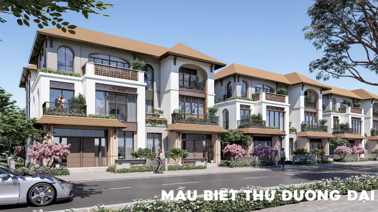 Mẫu biệt thự đẳng cấp tại Đảo Thiên đường – Charmora City, kiến trúc hiện đại, không gian sang trọng.
